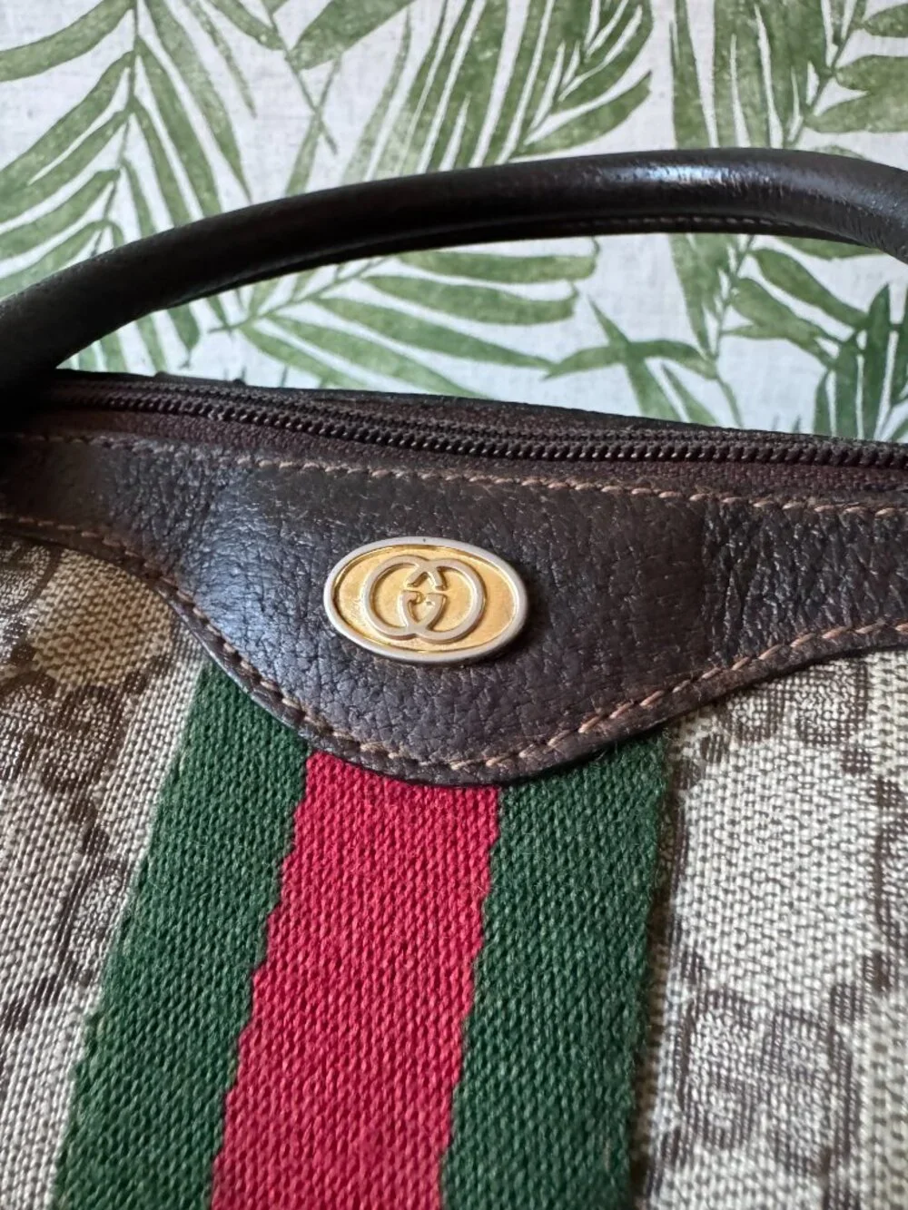 Vintage Gucci GG Monogram Web Stripe Boston Satchel - Picture 3 of 16